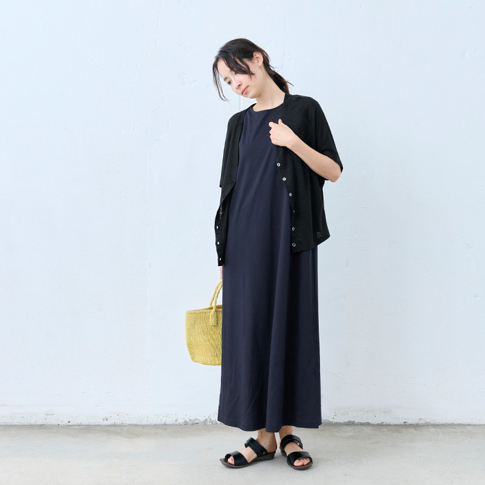 TOKYO BASIC ノースリーブワンピース ロング 40代 50代 夏 接触冷感 強