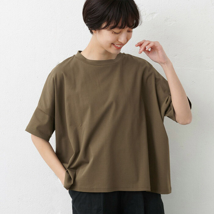 tシャツ レディース 半袖 ゆったり 接触冷感 強撚糸 コットン100