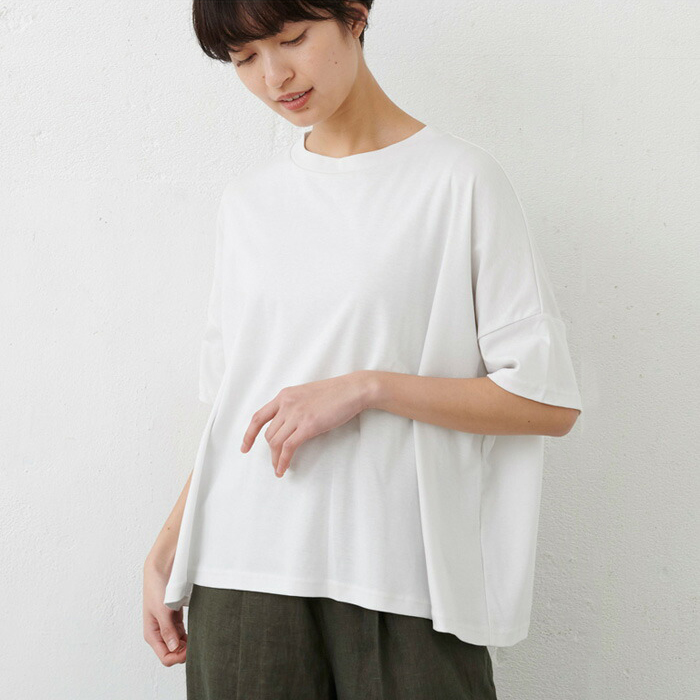 tシャツ 手洗い可 / 裾ドロストロンTEE レディース TOKYO BASIC tシャツ レディース 半袖 ゆったり 接触冷感 強撚糸