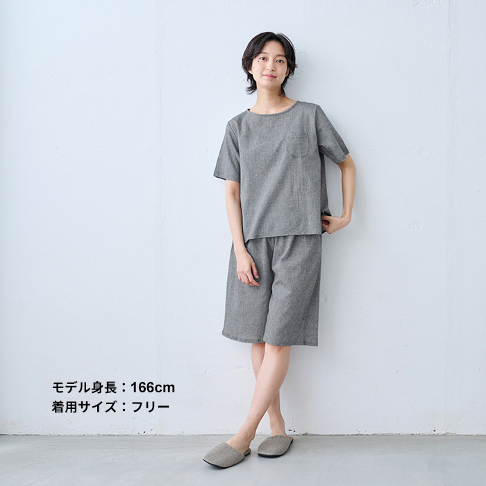ブラウス 半袖 レディース 夏 薄手 50代 40代 綿麻 高島ちぢみ Tブラウス 日本製 涼しい |  | 14