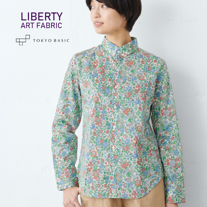 リバティ ブラウス 長袖 花柄 リバティプリント ボタンダウンシャツ レディース 日本製