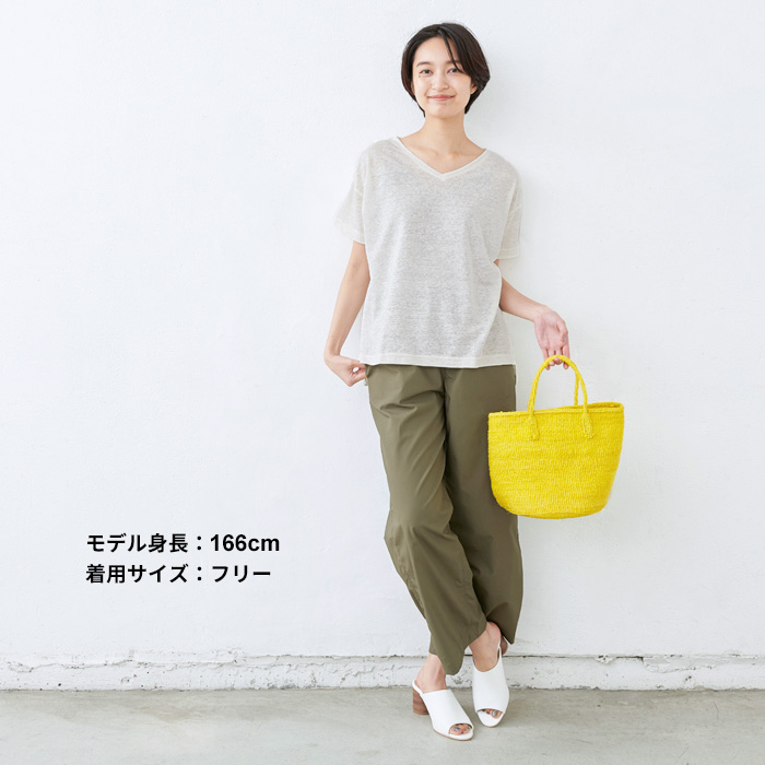 tシャツ レディース 半袖 ゆったり 速乾 プレミアム リネン100% Vネック 日本製 40代 50代｜tokyo-basic2012｜15