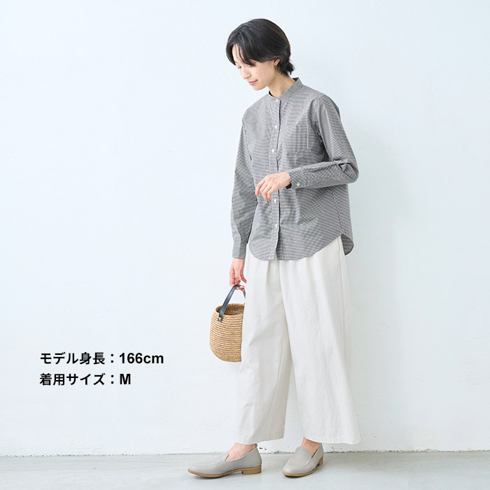 シャツ ブラウス レディース 綿 オーガニックコットン100% バンドカラーシャツ 日本製 TOKYO BASIC シャツ ブラウス レディース 綿 オーガニック