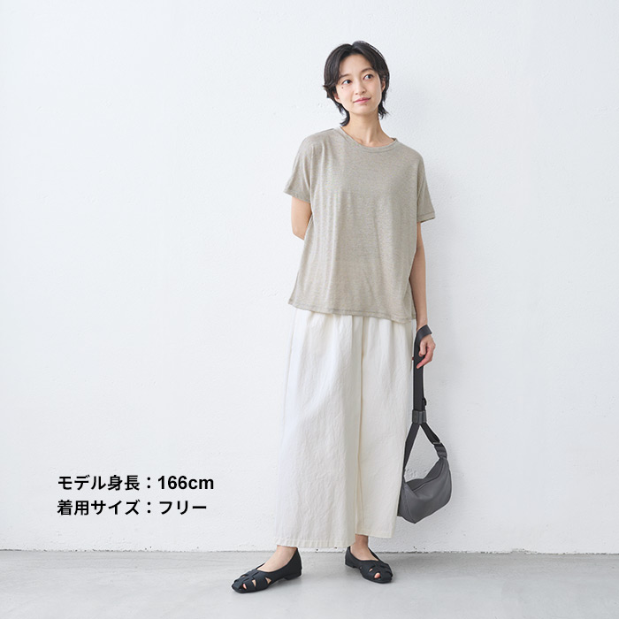tシャツ レディース 半袖 ゆったり 速乾 プレミアム リネン100％ フレア Tシャツ 日本製 40代 50代 | TOKYO BASIC | 13