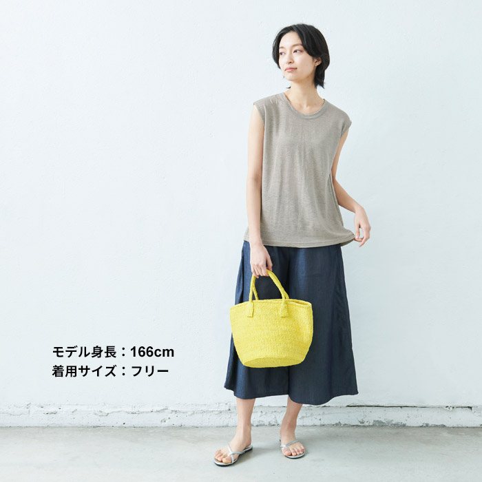 タンクトップ レディース プレミアム リネン100% バックギャザー ノースリーブ プルオーバー 日本製 インナー 50代 無地 | TOKYO BASIC | 11