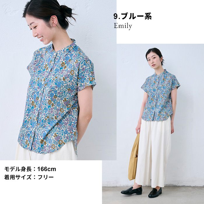 LIBERTY.（リバティ） ブラウス 半袖 ブラウス 花柄 コットン100