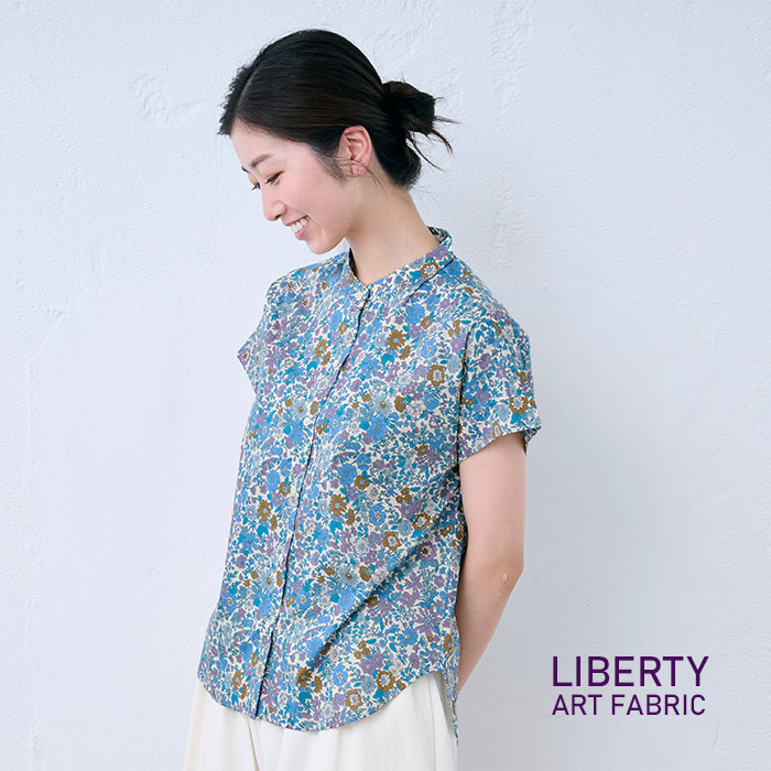 LIBERTY.（リバティ） ブラウス 半袖 ブラウス 花柄 コットン100