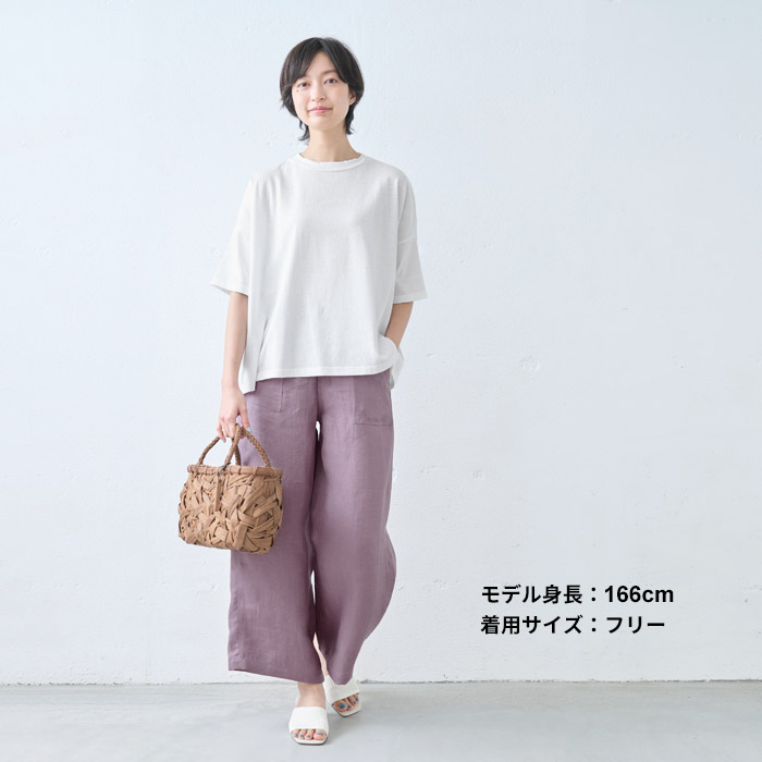 半袖tシャツ レディース カットソー メンフィス コットン100% ドロップショルダー Tシャツ 日本製 40代 50代 五分袖 5分袖 半袖 | TOKYO BASIC | 10