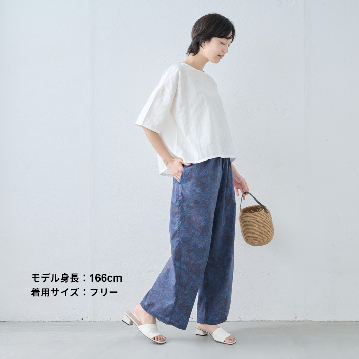 シャツ レディース ブラウス 半袖 五分袖 40代 50代 日本製 コットン ＆ リネン ドビー Tブラウス | TOKYO BASIC | 12