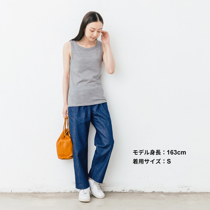 デニム ジーンズ デニムパンツ ワイドデニム ジーンズ レディース ウエストゴム 40代 50代 日本製 コットン100% ジャパンデニム セミワイドパンツ | TOKYO BASIC | 09