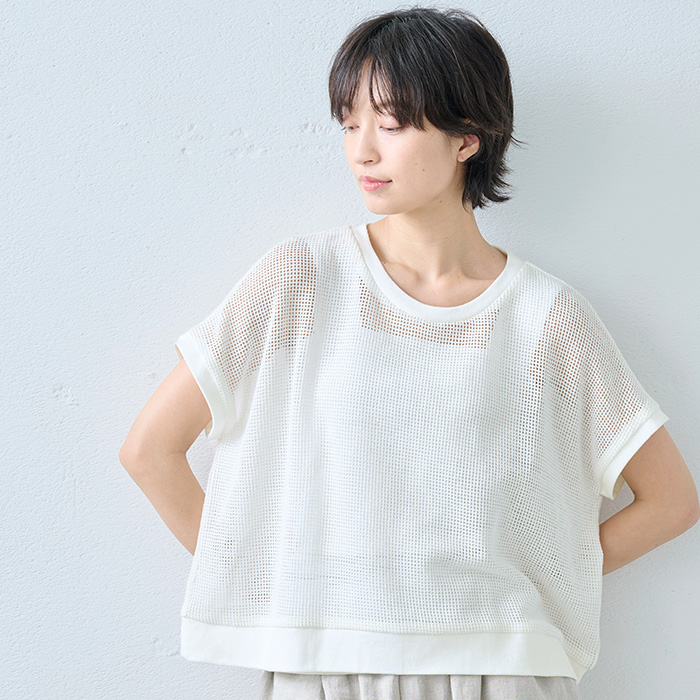 TOKYO BASIC メッシュニット トップス レディース 夏 フレンチ