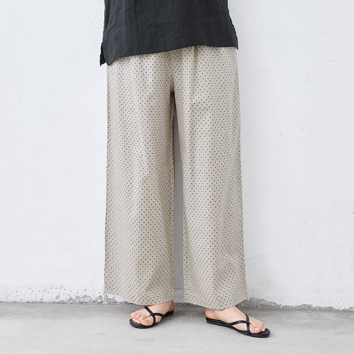 TOKYO BASIC 柄パンツ 水玉 イージーパンツ ワイドパンツ レディース