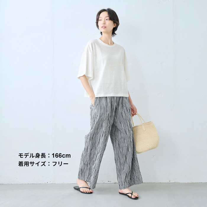 ショート丈 tシャツ レディース トップス カットソー 夏 40代 50代 日本製 プレミアムリネン100% クロップド丈 ゆったり Tシャツ | TOKYO BASIC | 12