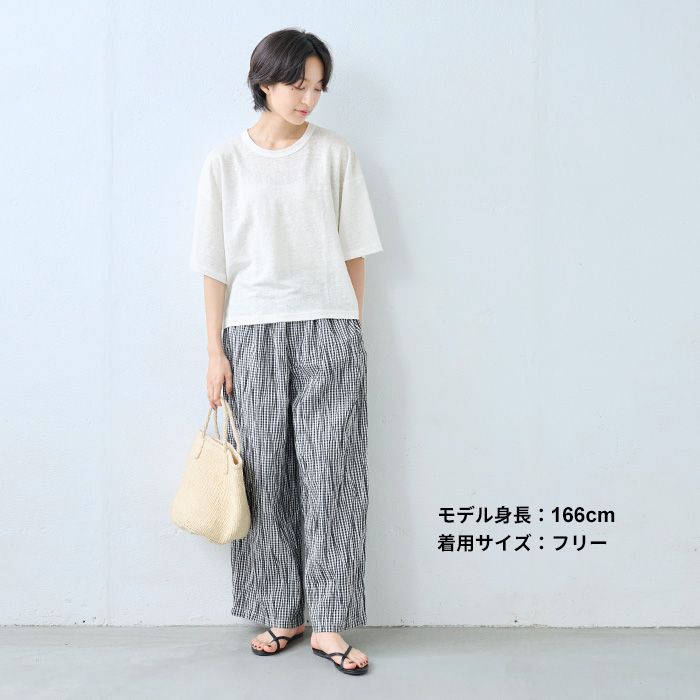 ショート丈 tシャツ レディース トップス カットソー 夏 40代 50代 日本製 プレミアムリネン100% クロップド丈 ゆったり Tシャツ | TOKYO BASIC | 11
