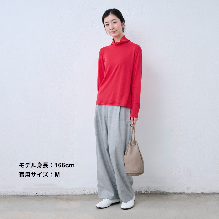 TOKYO BASIC カットソー 長袖 タートルネック 薄手 日本製 綿 カシミヤ