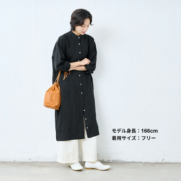 ワンピース レディース 長袖ワンピース 40代 50代 秋 羽織り 日本製 40番手フレンチリネン100% シャツワンピース | TOKYO BASIC | 14