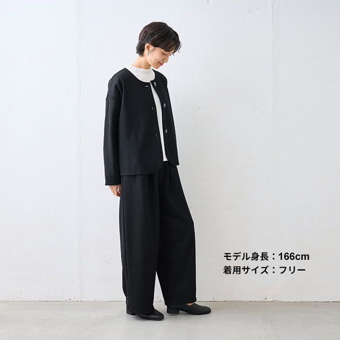 ワイドパンツ あったかパンツ レディース レディースパンツ 40代 50代 圧縮ウール100% 裏地付き 2タックワイドパンツ | TOKYO BASIC | 15