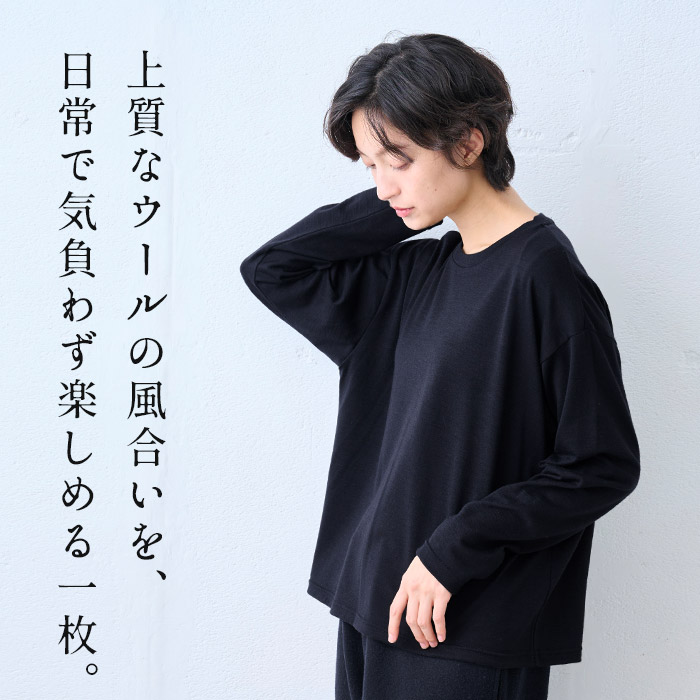 レディース トップス 長袖tシャツ やわらか ウォッシャブル メリノウール100% クルーネック プルオーバー 日本製 爆買 | TOKYO BASIC | 04