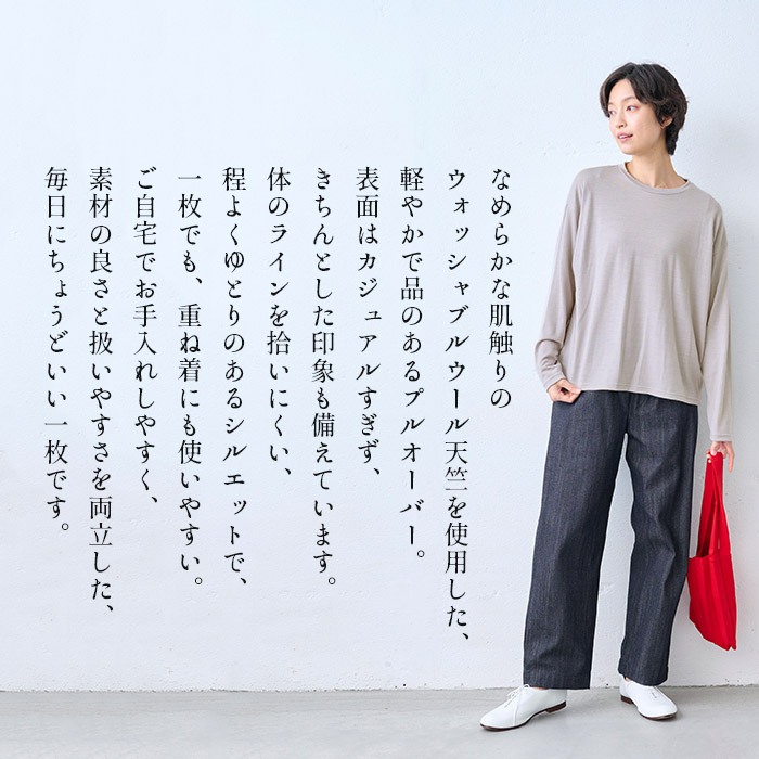レディース トップス 長袖tシャツ やわらか ウォッシャブル メリノウール100% クルーネック プルオーバー 日本製 爆買 | TOKYO BASIC | 05