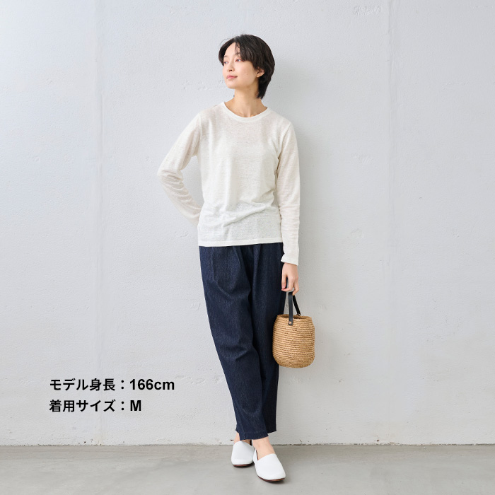 リネン ロンt 長袖tシャツ カットソー tシャツ レディース 40代 50代 日本製 長袖 プレミアム リネン100％ 長袖プルオーバー | TOKYO BASIC | 11