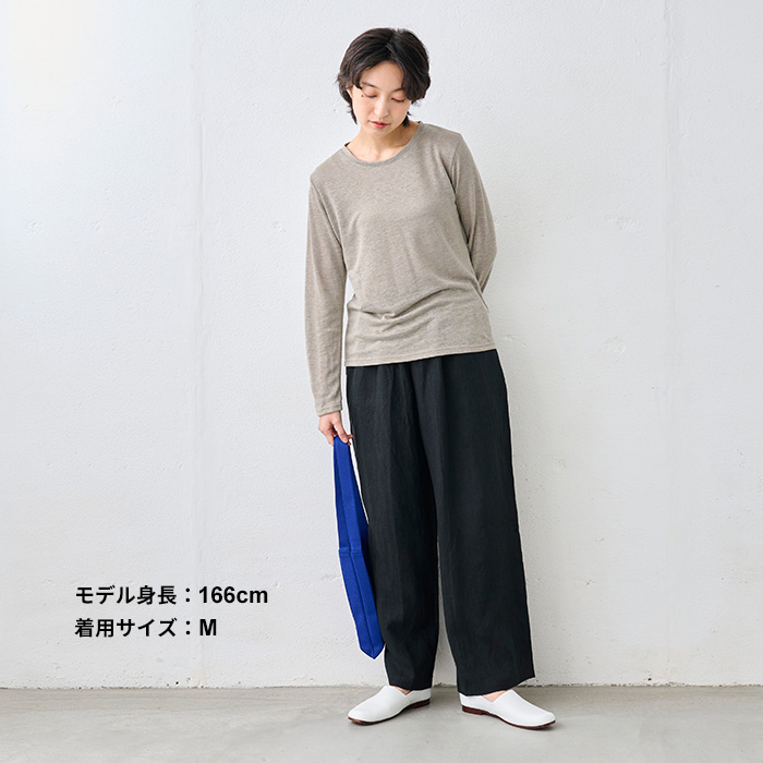 リネン ロンt 長袖tシャツ カットソー tシャツ レディース 40代 50代 日本製 長袖 プレミアム リネン100％ 長袖プルオーバー | TOKYO BASIC | 13