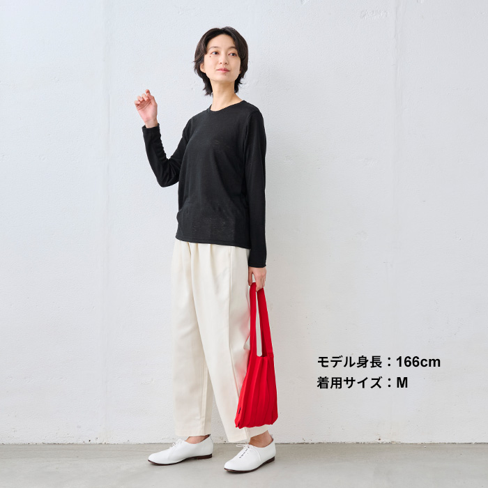 リネン ロンt 長袖tシャツ カットソー tシャツ レディース 40代 50代 日本製 長袖 プレミアム リネン100％ 長袖プルオーバー | TOKYO BASIC | 16