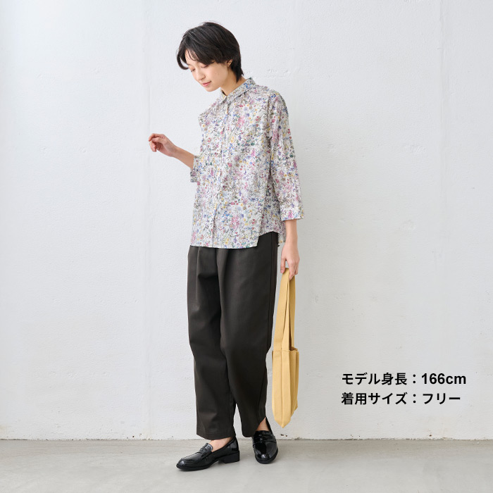 リバティ ブラウス 長袖 花柄 40代 50代 リバティプリント ギャザー使い シャツ 日本製 | LIBERTY. | 12