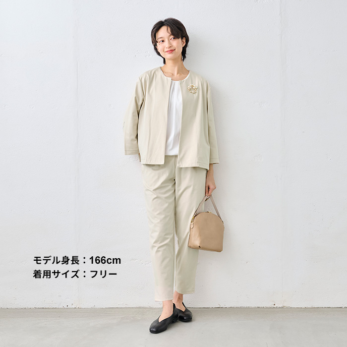 ノーカラージャケット レディース 春アウター 卒業式 入学式 セレモニー ジャケット 日本製 40代 50代 シルキーモックロディ― こなれジャケット | TOKYO BASIC | 14