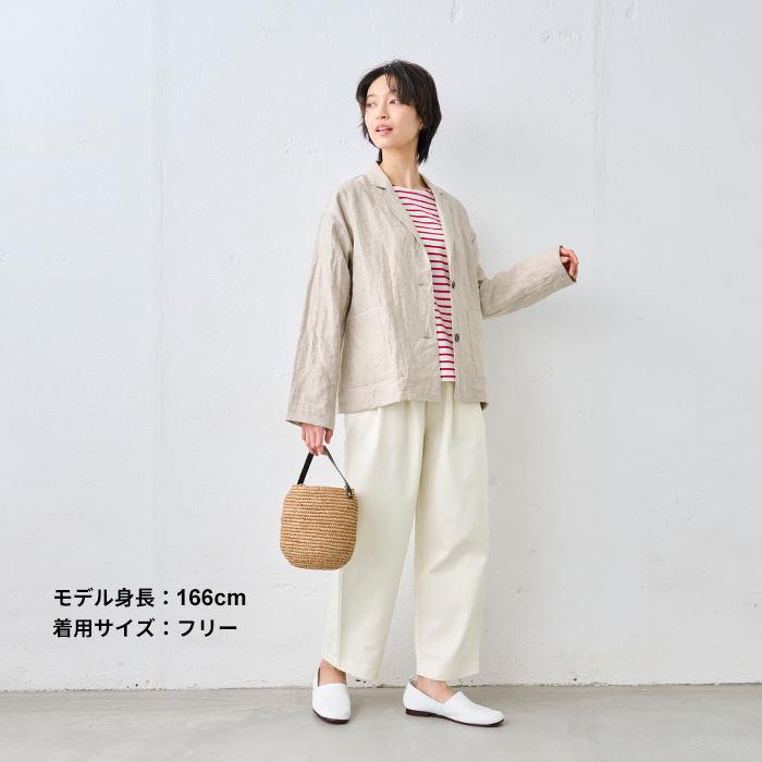 ワイドパンツ レディース イージーパンツ 日本製 40代 50代 コットン100% しっかりツイル ワイドタック テーパードパンツ | TOKYO BASIC | 09