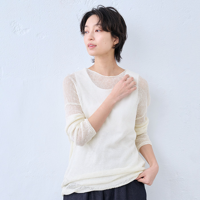 TOKYO BASIC 春ニット サマーニット レディース トップス リネン100