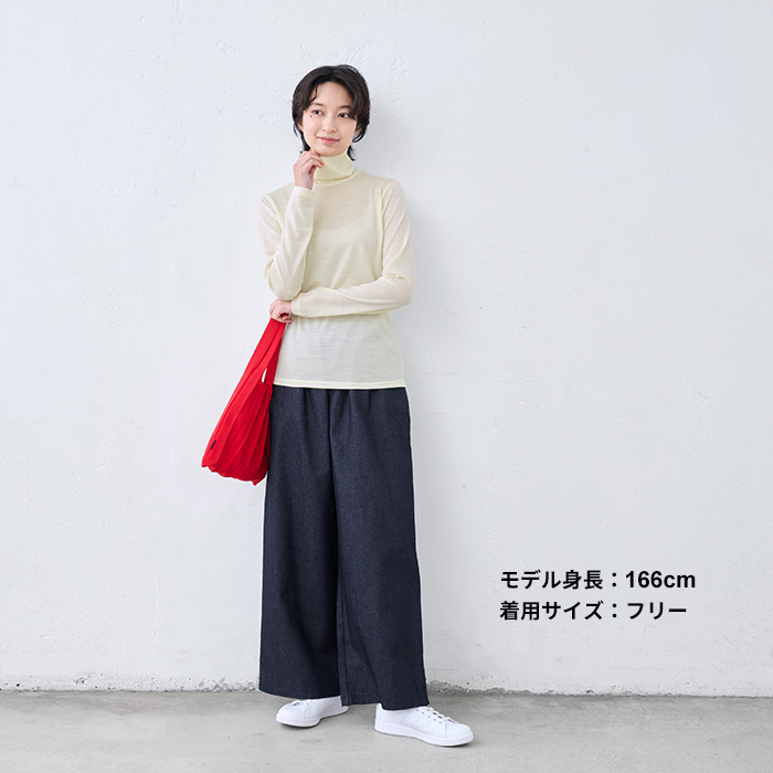 ワイドデニム デニムパンツ レディース コットンリネン デニム ワイドパンツ 40代 50代 日本製 パンツレディース_11