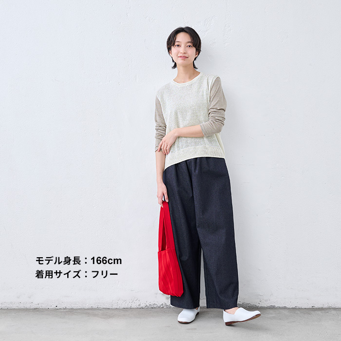 ワイドデニム デニムパンツ レディース コットンリネン デニム ワイドパンツ 40代 50代 日本製 パンツレディース_14
