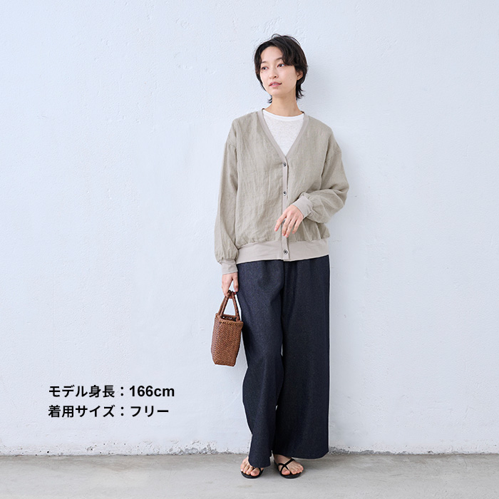 TOKYO BASIC カーディガン レディース 春 夏 60番手 フレンチリネン100