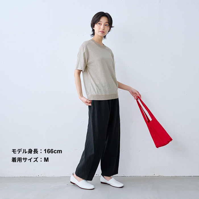 tシャツ レディース トップス カットソー 半袖tシャツ 40代 50代 日本製 速乾 プレミアム リネン100％ 編立リブ使い プルオーバー | TOKYO BASIC | 13
