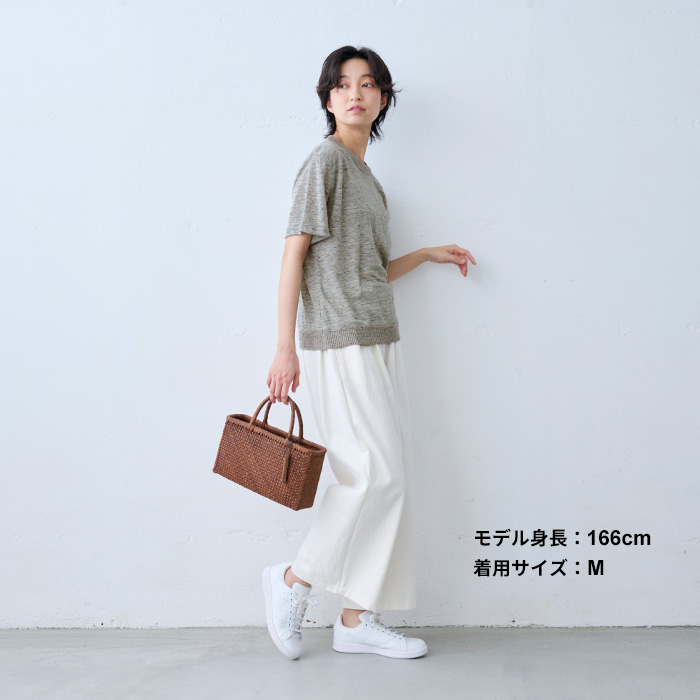 tシャツ レディース トップス カットソー 半袖tシャツ 40代 50代 日本製 速乾 プレミアム リネン100％ 編立リブ使い プルオーバー | TOKYO BASIC | 15