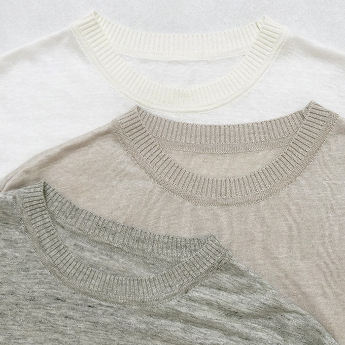 tシャツ レディース トップス カットソー 半袖tシャツ 40代 50代 日本製 速乾 プレミアム リネン100％ 編立リブ使い プルオーバー | TOKYO BASIC | 19