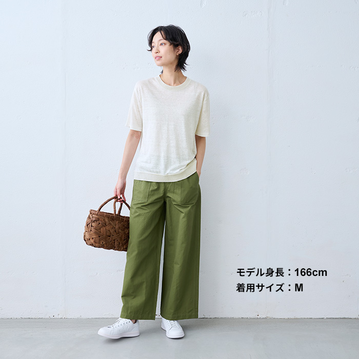 tシャツ レディース トップス カットソー 半袖tシャツ 40代 50代 日本製 速乾 プレミアム リネン100％ 編立リブ使い プルオーバー | TOKYO BASIC | 11