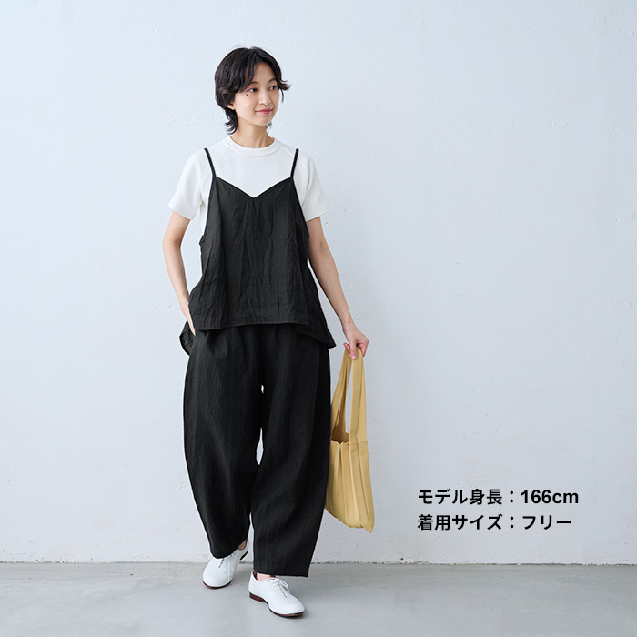 ワイドパンツ レディース パンツ 40番手 フレンチリネン100％ 切り替え カーブパンツ 日本製 40代 50代 パンツレディース イージーパンツ 夏 涼しい | TOKYO BASIC | 16