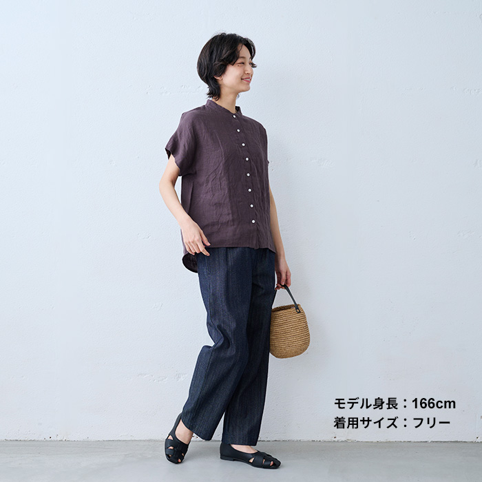 TOKYO BASIC シャツ レディース 半袖 ブラウス リネンシャツ 60番手