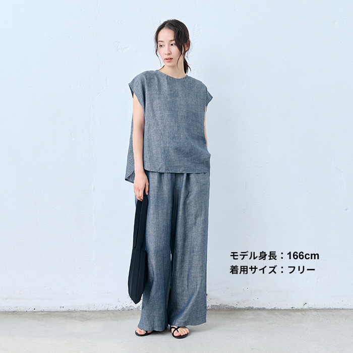 リネンシャツ ブラウス 半袖 40代 50代 シャツ 60番手フレンチリネン100% ダンガリー Tブラウス 日本製 | TOKYO BASIC | 12
