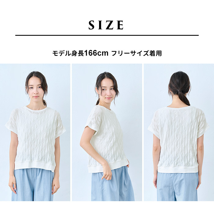トップス レディース 夏 カットソー 40代 50代 日本製 コットン100% 強撚 ぽこぽこ ジャガード Tシャツ | TOKYO BASIC | 16