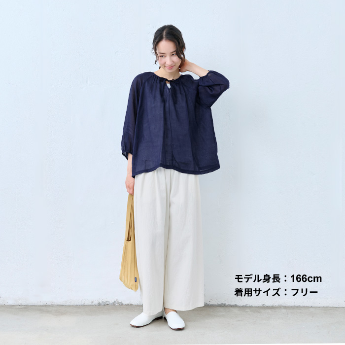 TOKYO BASIC レディース シアー トップス 透け感 ブラウス 七分袖 夏