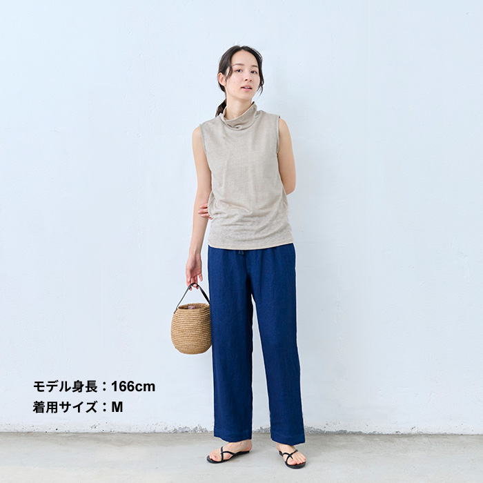 涼しい 速乾 tシャツ レディース トップス カットソー プレミアム リネン100％ ノースリーブ タートル プルオーバー 日本製 40代 50代 | TOKYO BASIC | 10