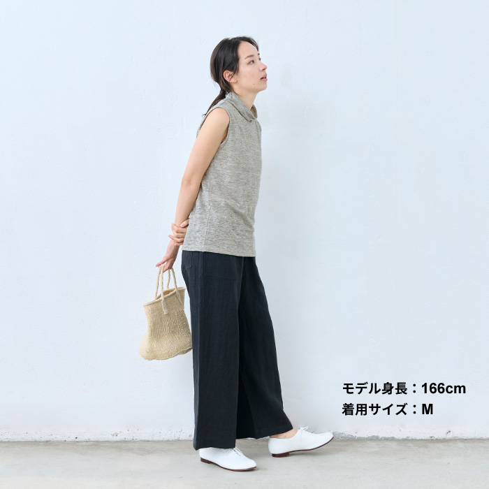 涼しい 速乾 tシャツ レディース トップス カットソー プレミアム リネン100％ ノースリーブ タートル プルオーバー 日本製 40代 50代 | TOKYO BASIC | 12