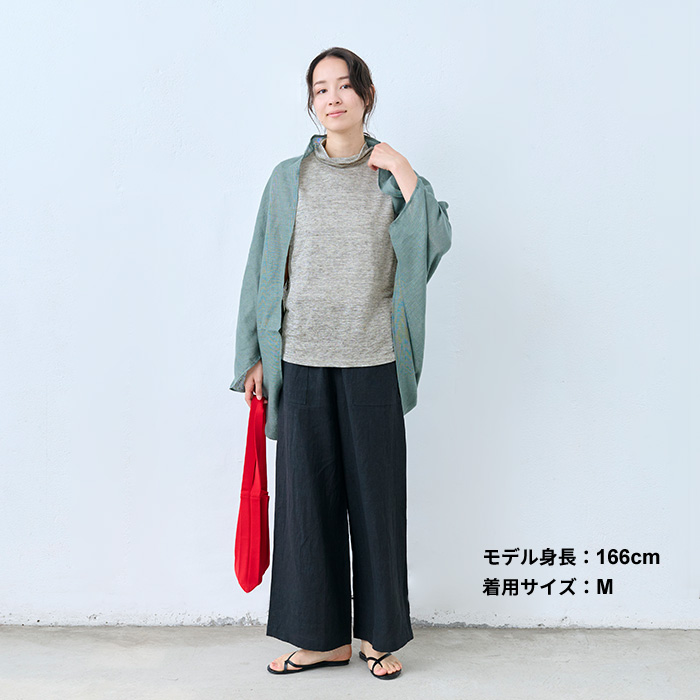 涼しい 速乾 tシャツ レディース トップス カットソー プレミアム リネン100％ ノースリーブ タートル プルオーバー 日本製 40代 50代 | TOKYO BASIC | 13