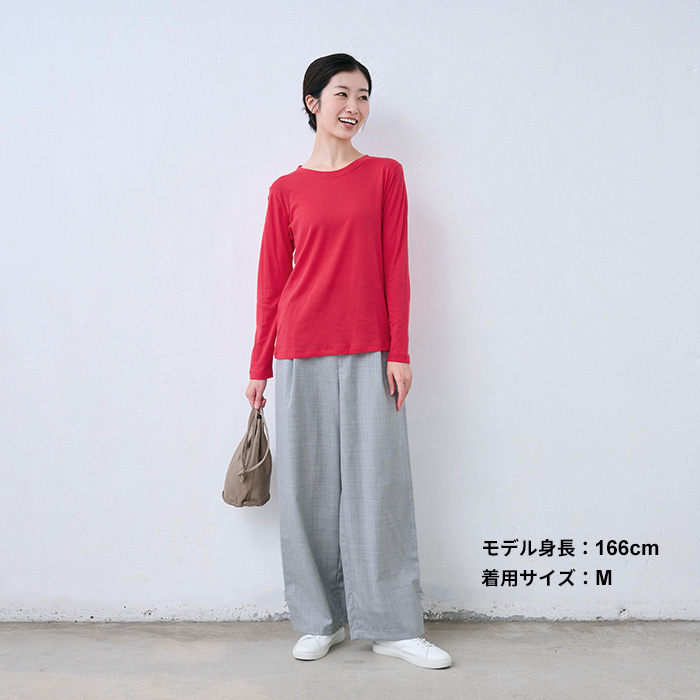長袖tシャツ レディース トップス カットソー ロンt 日本製 40代 50代 綿 カシミヤ フライス 長袖 プルオーバー | TOKYO BASIC | 12