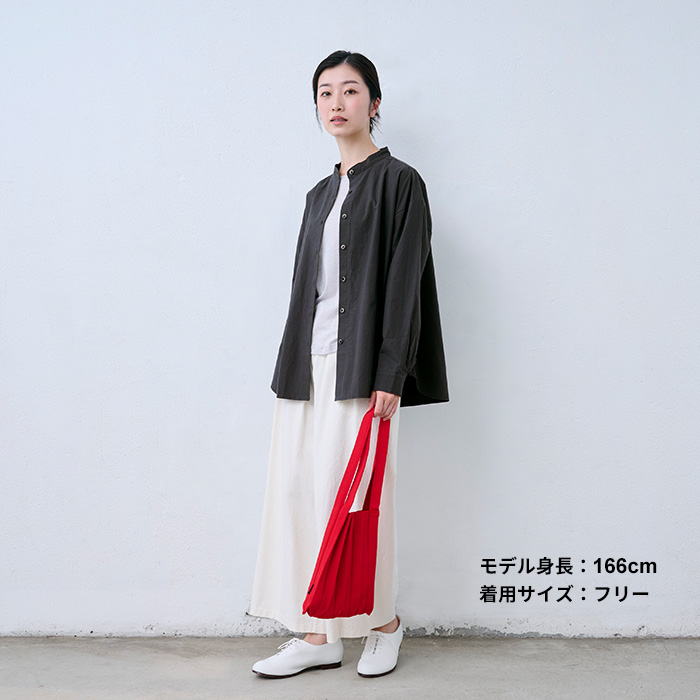 シャツ レディース ブラウス 長袖 40代 50代 日本製 近江晒 コットン100% バンドカラーシャツ | TOKYO BASIC | 15