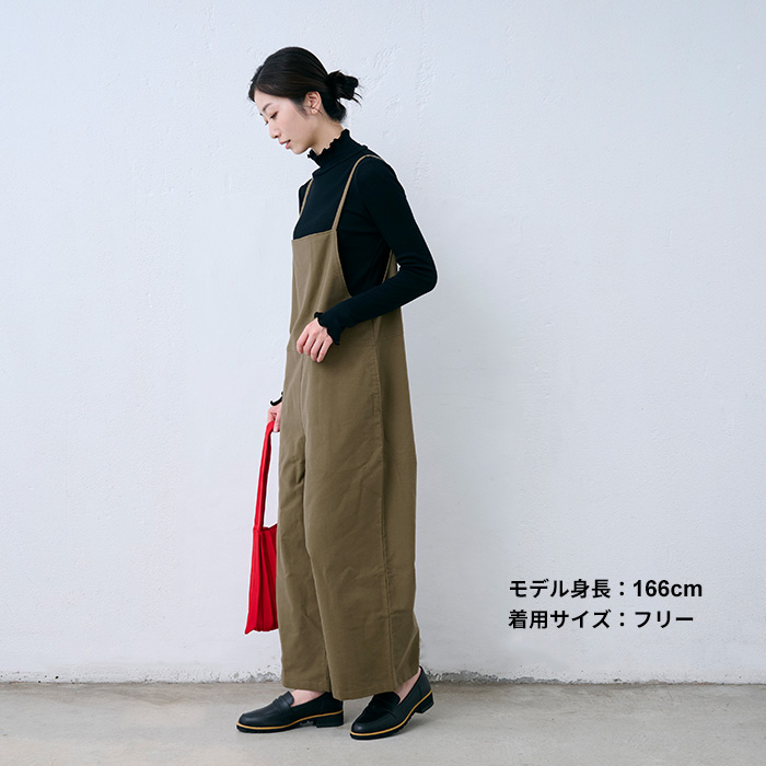 大人に馴染む サロペットパンツ レディース 秋冬 両面起毛 コットン100% スエード サロペット 日本製 40代 50代 暖か | TOKYO BASIC | 10