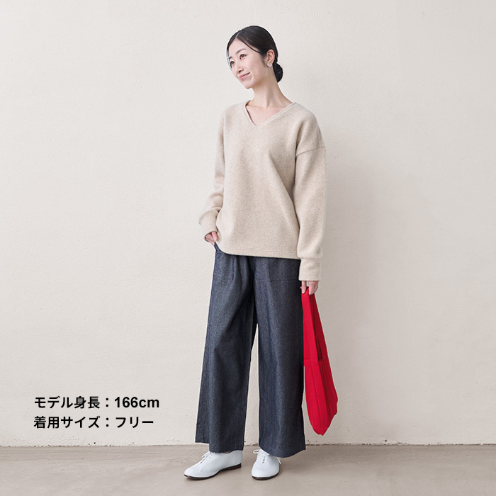 ワイドパンツ レディース パンツレディース 日本製 40代 50代 コットン ウール デニム ベイカーパンツ | TOKYO BASIC | 12