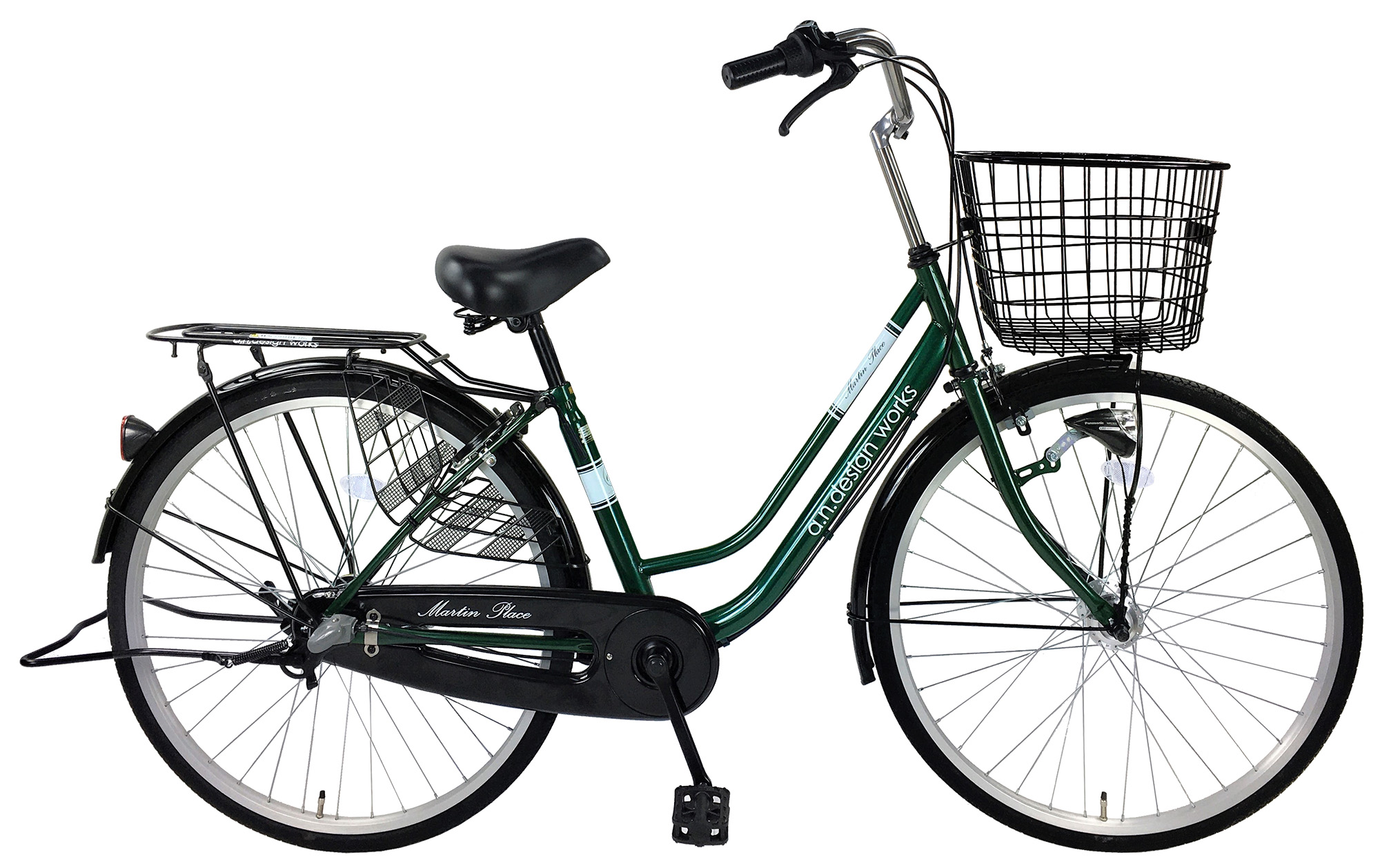 送料無料ヤクシン完全組立 自転車 26インチ シティサイクル 内装3段変速 LEDオートライト おし...